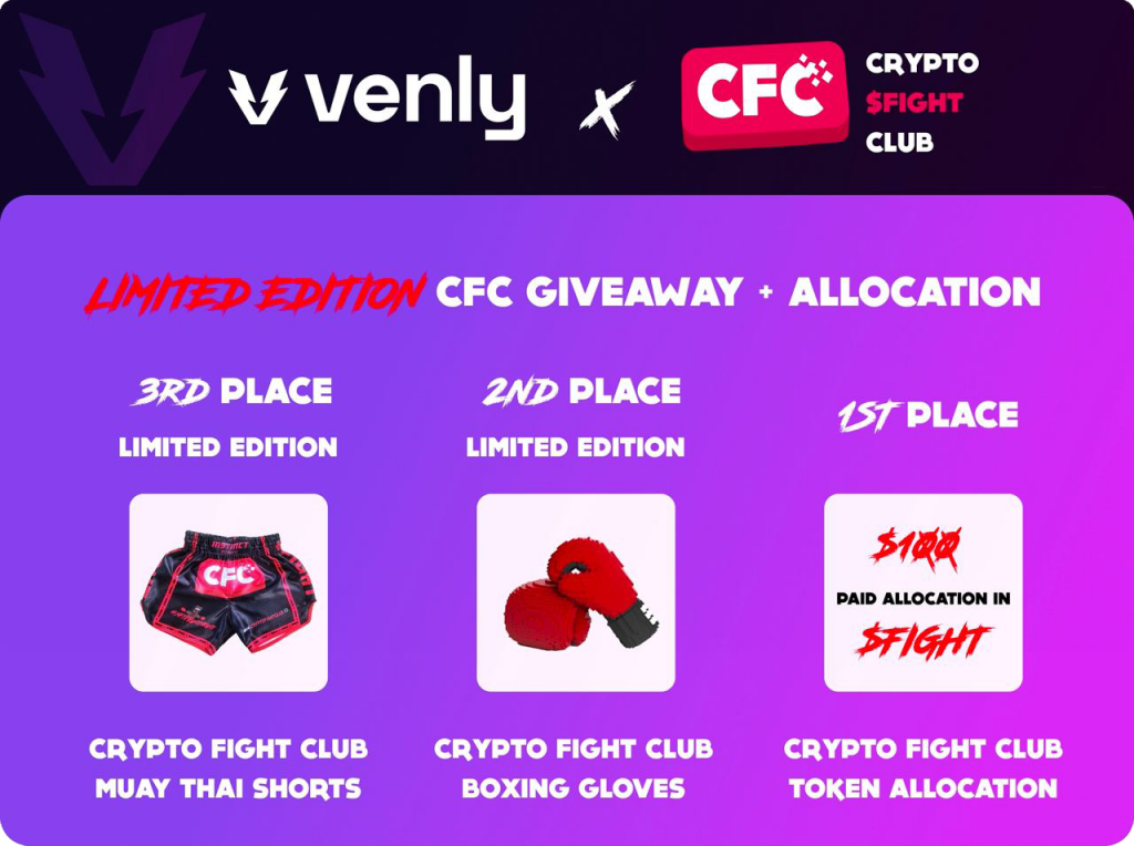 Crypto Fight Club Accompanies Venly to Launch Giveaway Event with NFT Fighting Gear Rewards and Assignment Slots