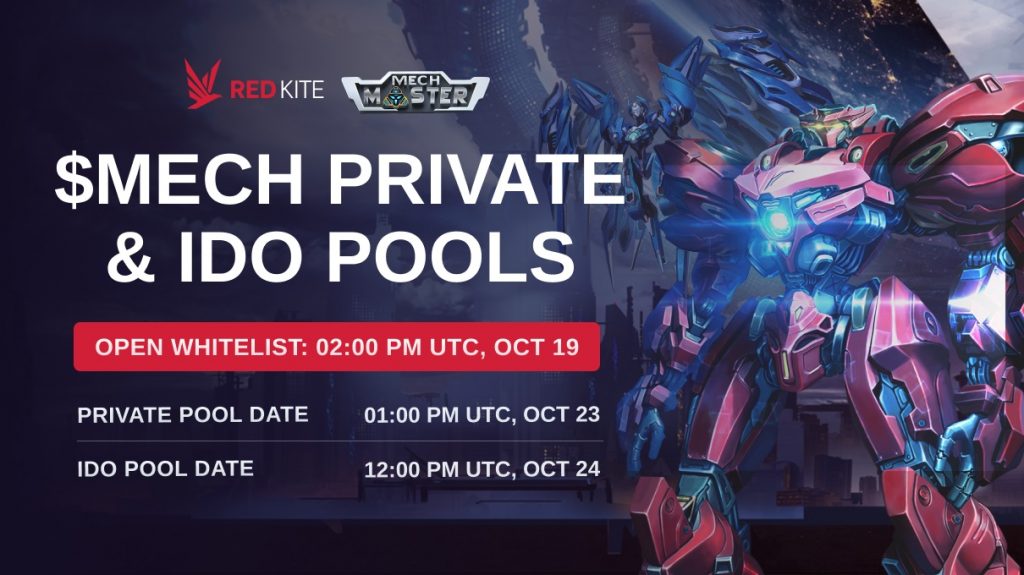 Mech Master's private pool, IDO pool and community pool on Red Kite are open