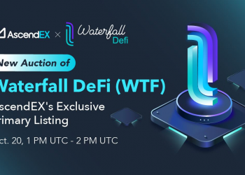 Waterfall DeFi - The first platform to provide an allocation method for DeFi will be listed on AscendEX on 21 October