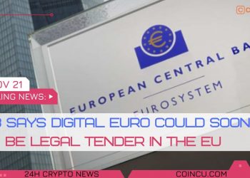 ECB says digital euro could quickly be legal tender in the EU | News on sixteen Nov 2021 | Crypto News