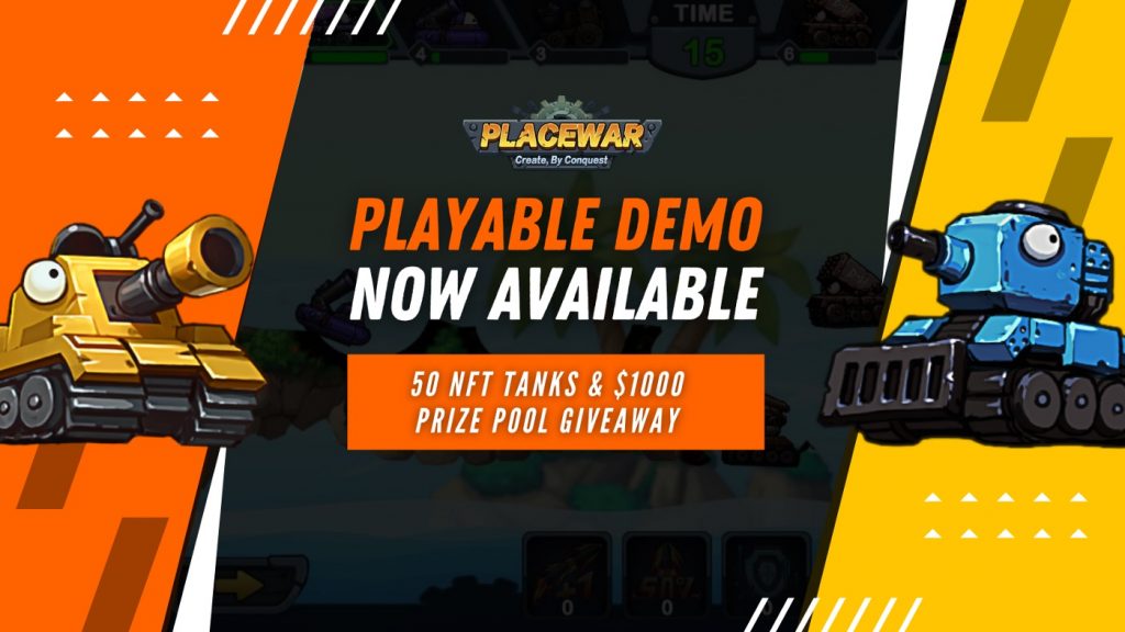 PlaceWar (PLACE) has released a demo version of the game, offering 50 Genesis NFTs and a $ 1,000 pool