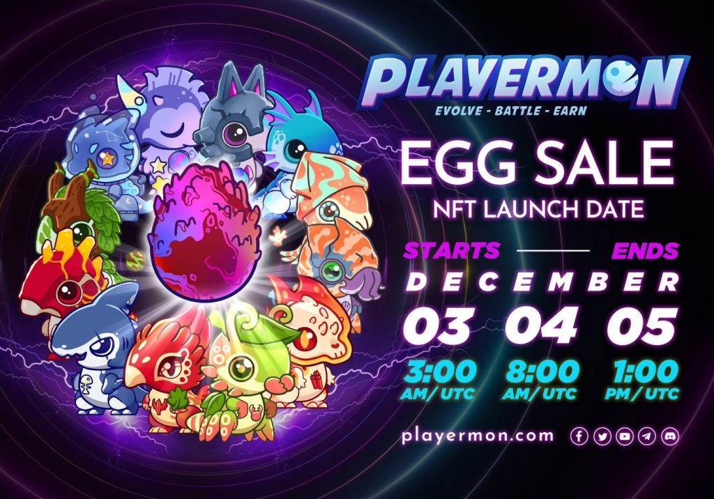 Playermon (PYM) launches 3 potential NFT egg sales