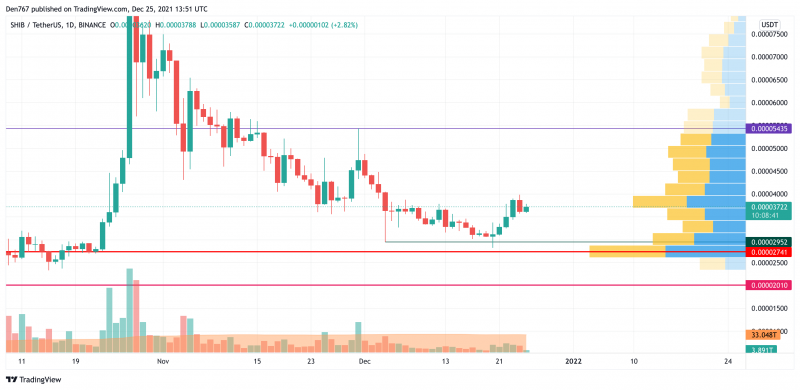 SHIB/USD Chart by Trading View