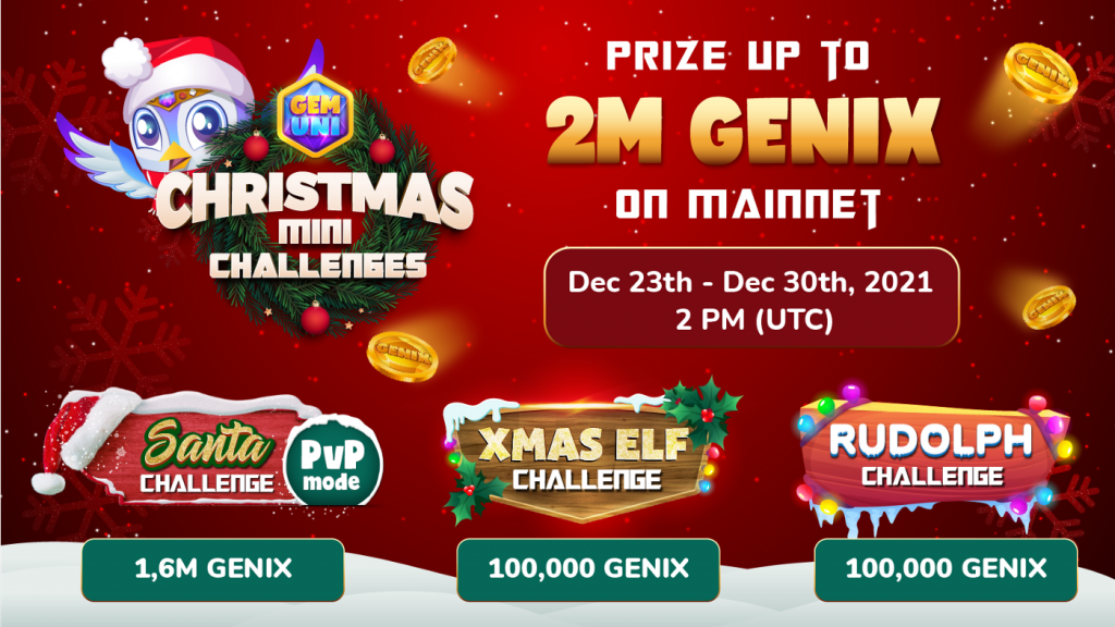 GemUni (GENI) launches "Christmas Mini-Challenges" with 2 million GENIX prizes