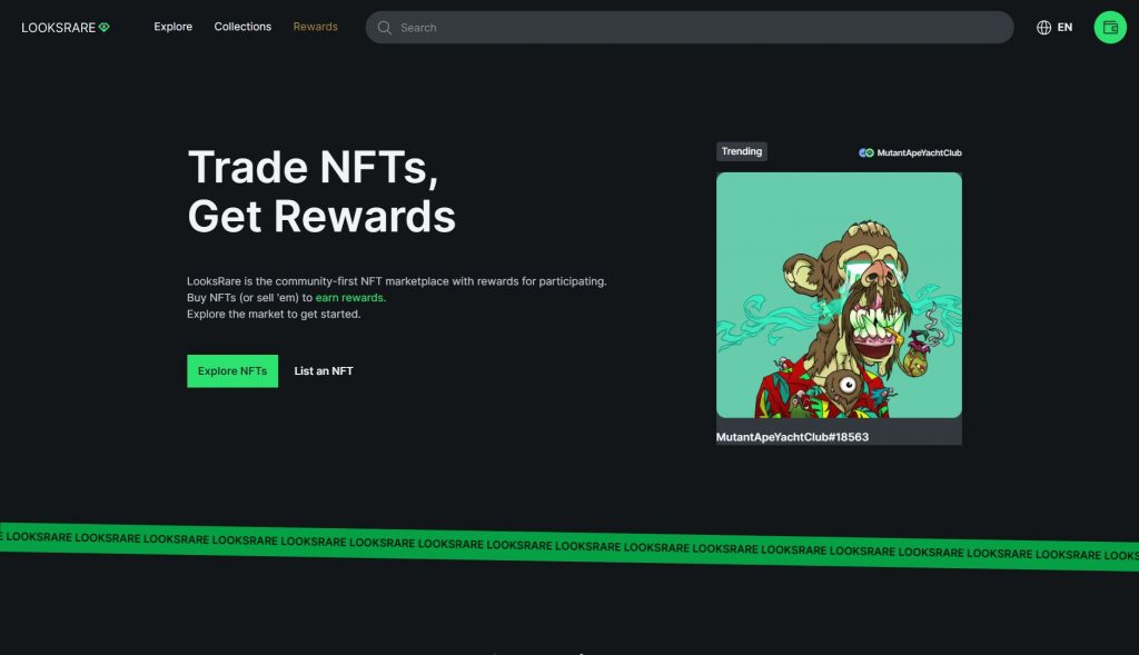 Launched just 1 day, the OpenSea competitor reached $ 325 million in NFT trading volume