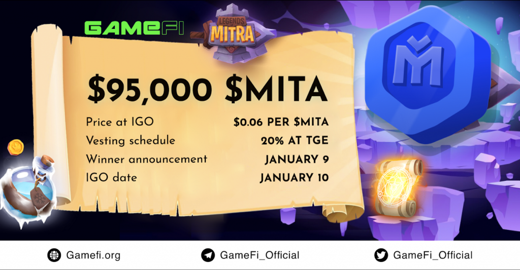 Mita (MITA) is the next IGO project on GameFi Launchpad