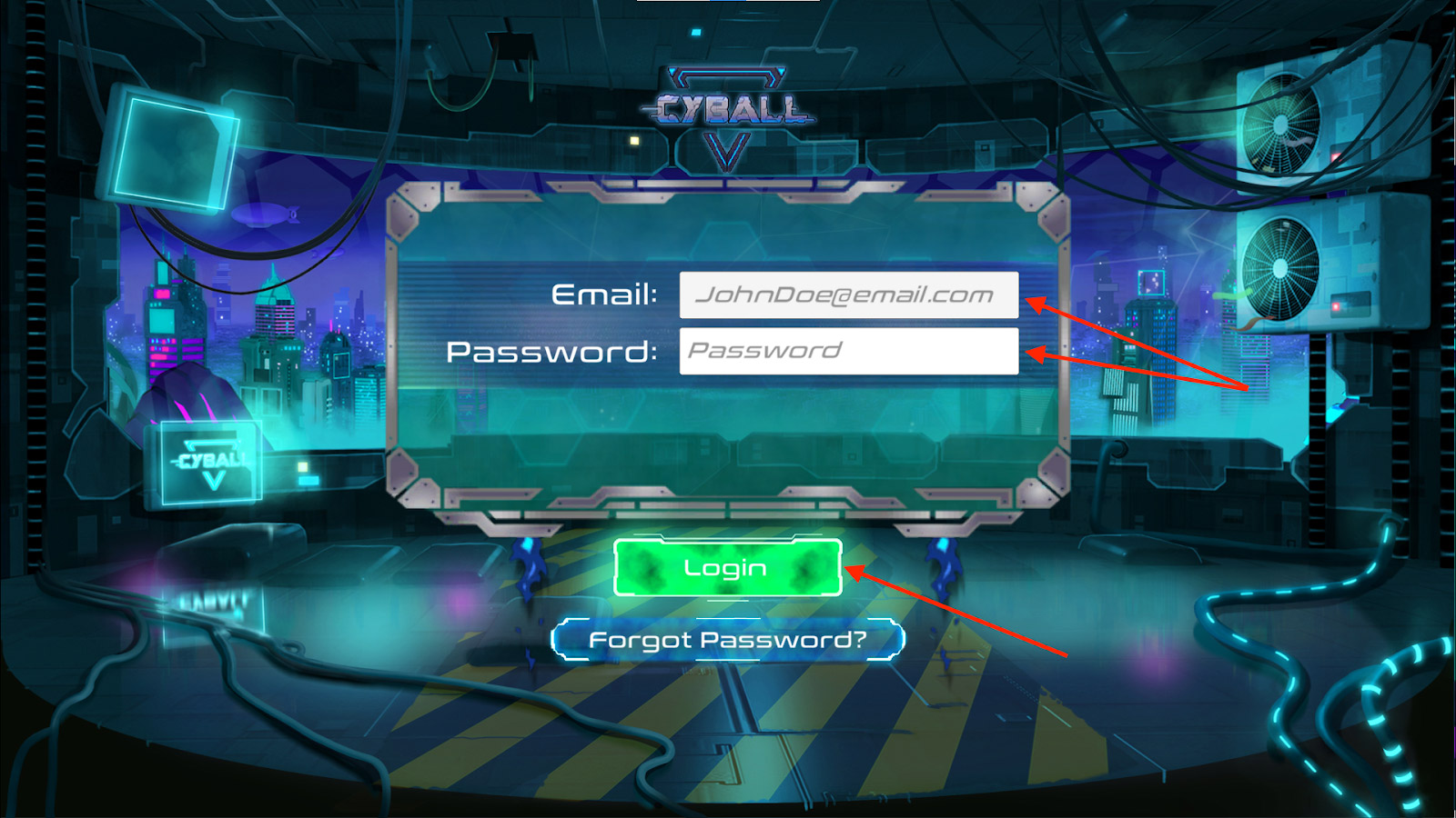  Enter your Email and Password, then select 