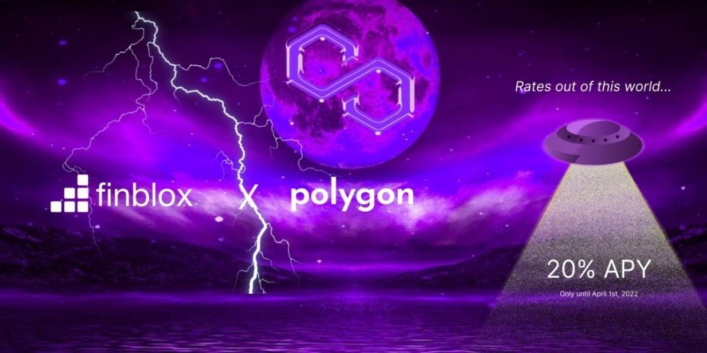 Finblox applies 20% APY to Polygon (MATIC)