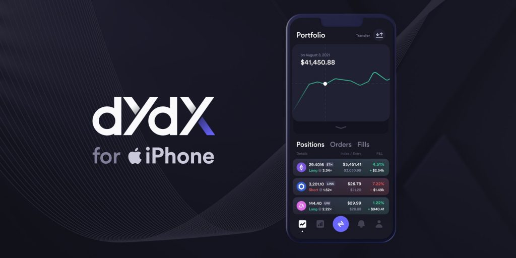 dYdX launches the app on iOS