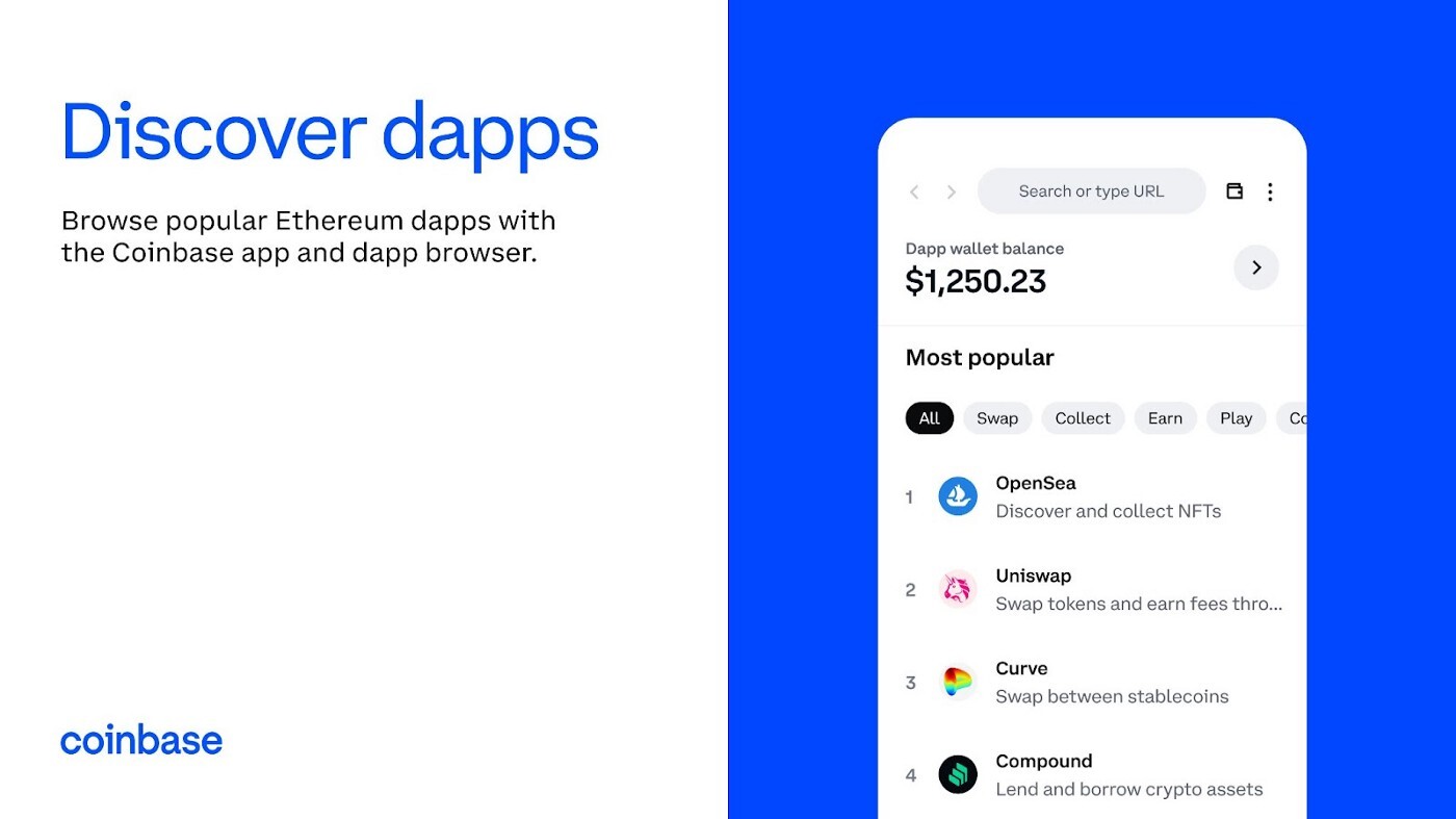 Coinbase launches the new Web3 app, which allows users to access Ethereum dApps