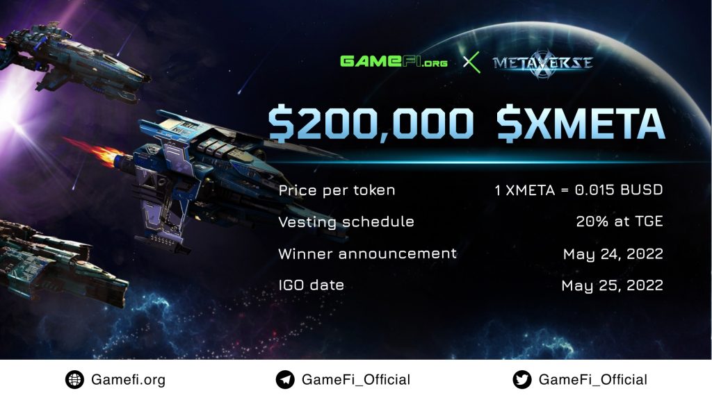 IGO program of the X-Metaverse project (XMETA) on the GameFi.org launchpad