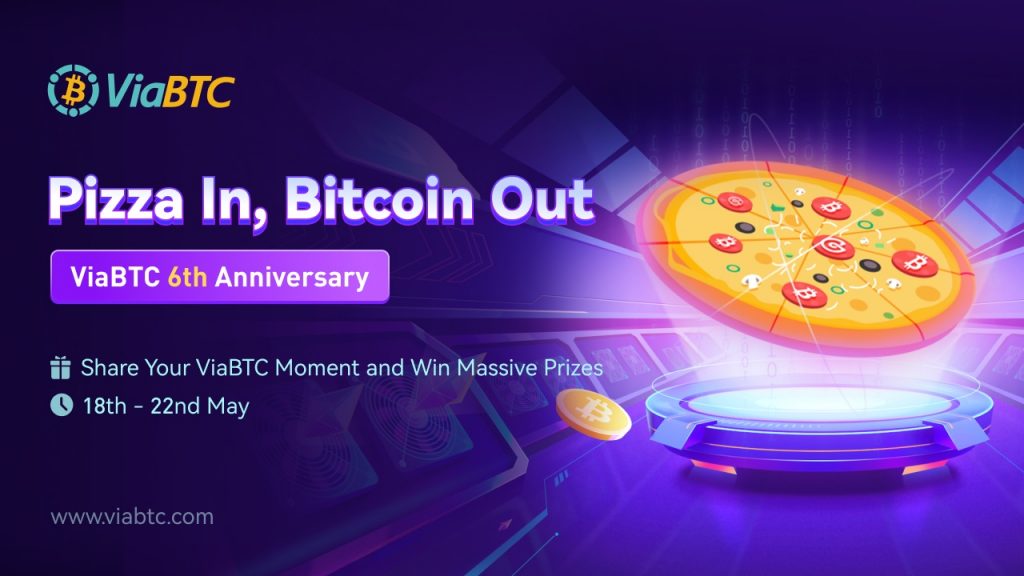 ViaBTC launches the "Pizza In, Bitcoin Out" event to celebrate its 6th anniversary