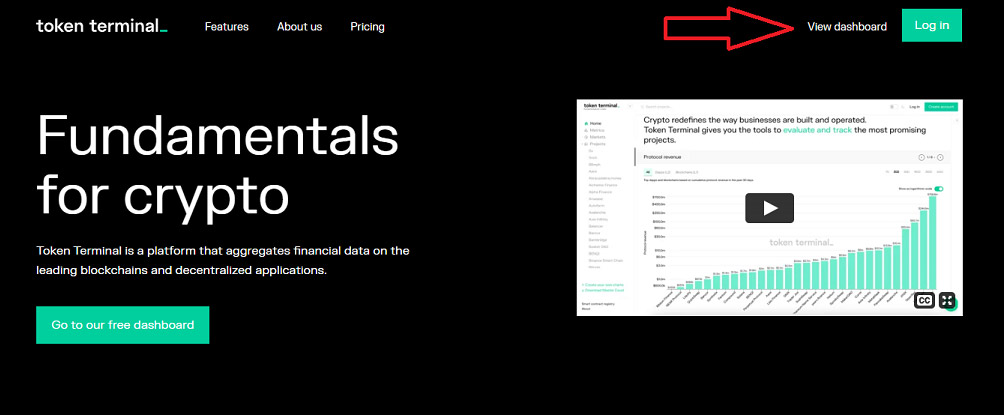 Token terminal home page