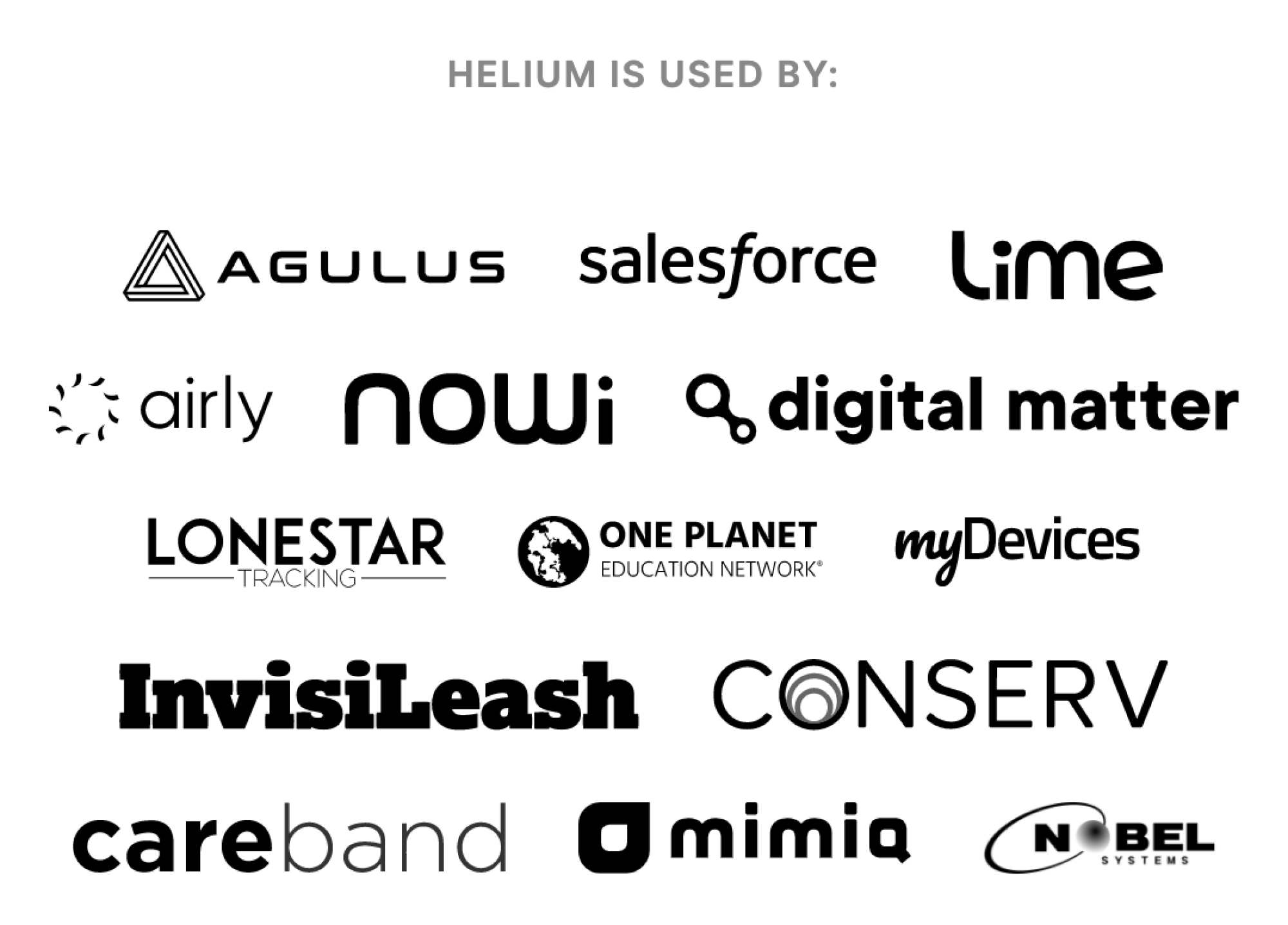 Partnerships introduced by Helium on the project website in 2021