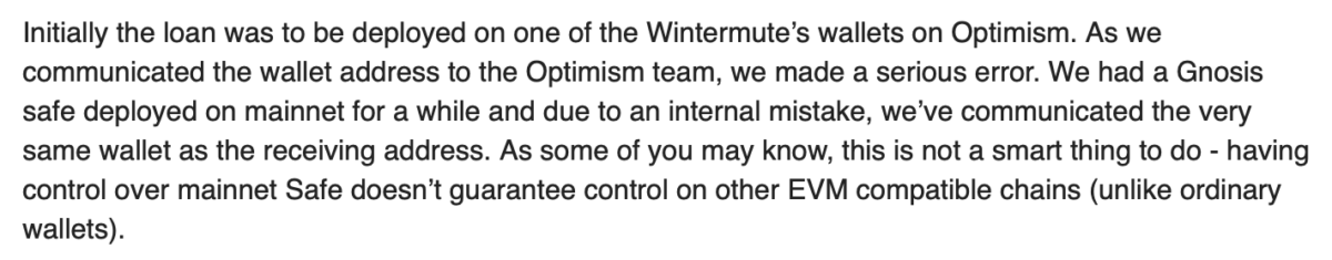 Quote from wishful_cynic's Optimism community post (Wintermutes representative)