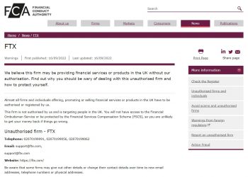 FTX "reported" by the UK financial regulator
