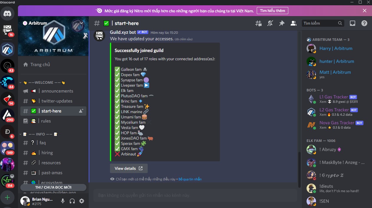 Get roles in Discord