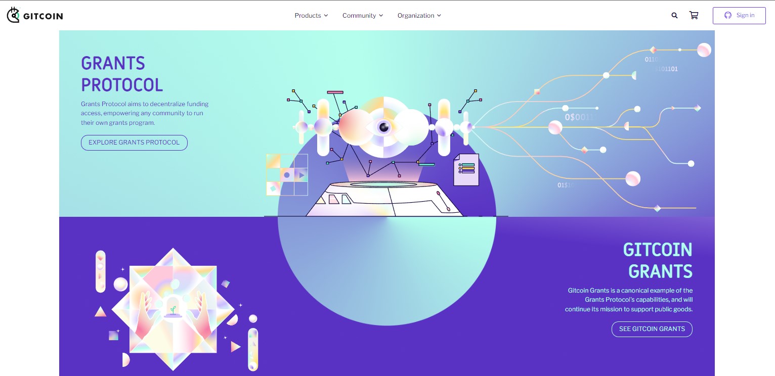 Gitcoin home page