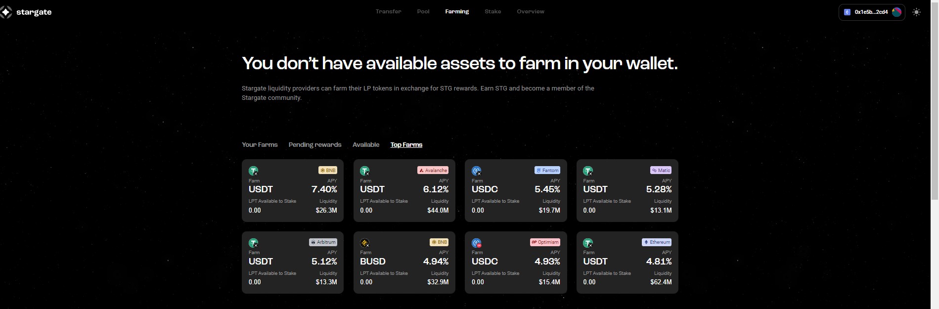 Agricultural liquidity on Stargate Finance