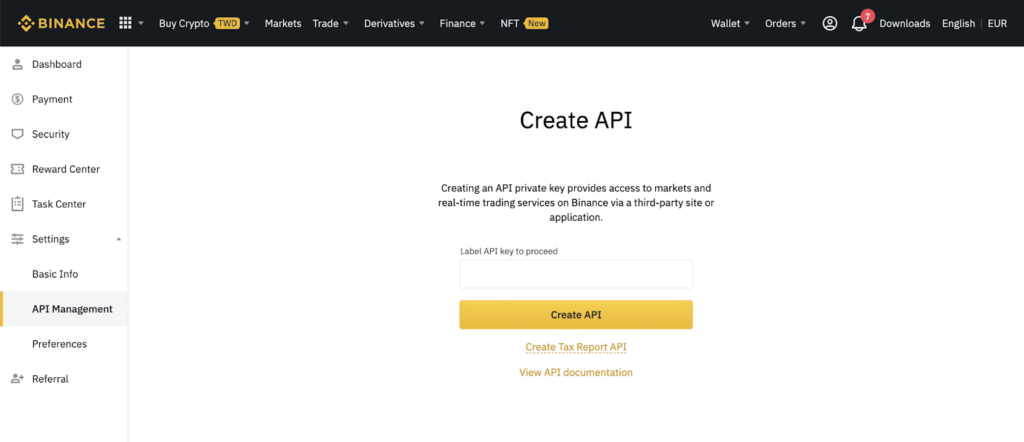 Binance will delete the user's API key if it is inactive for 30 days