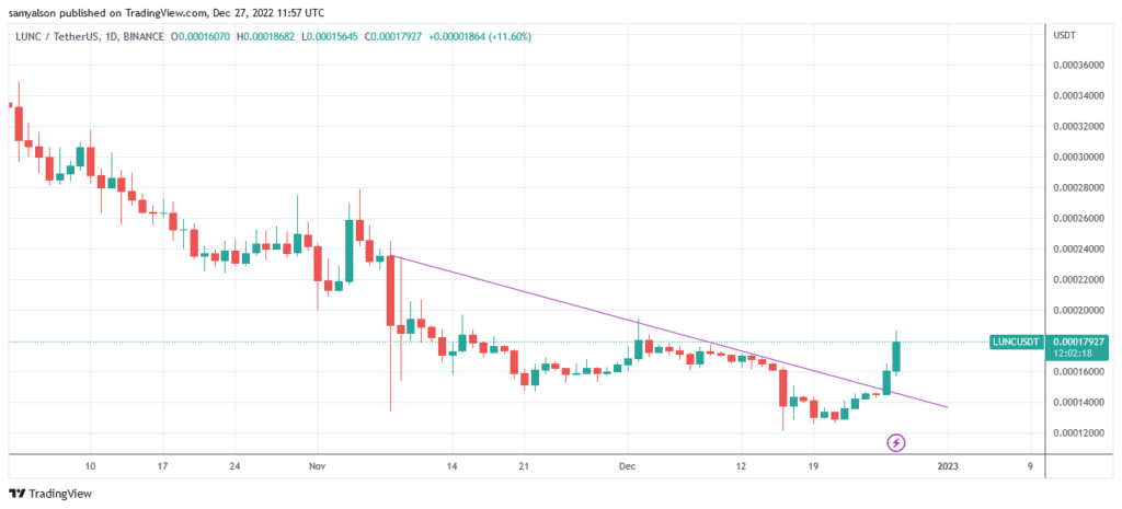 Terra Classic daily chart