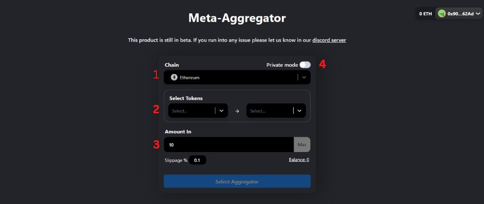 DefiLlama's Dex Meta Aggregator