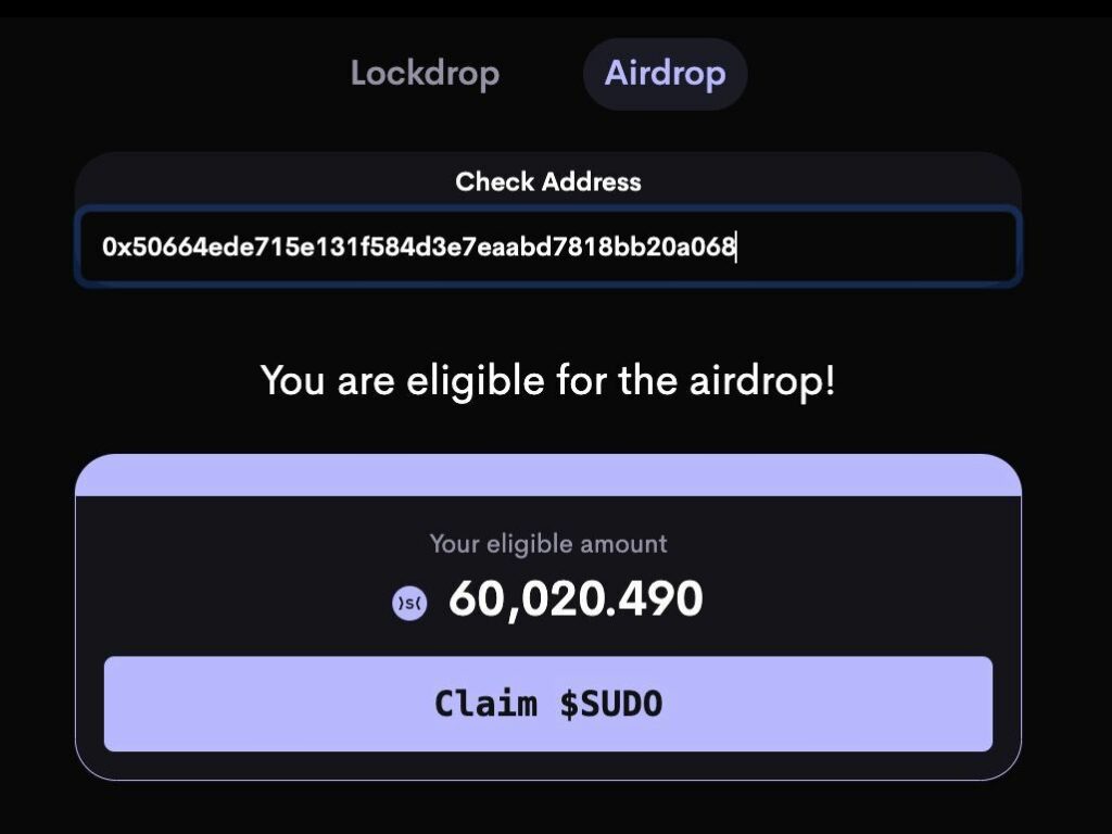 AMM for NFT SudoSwap conducts SUDO token airdrop