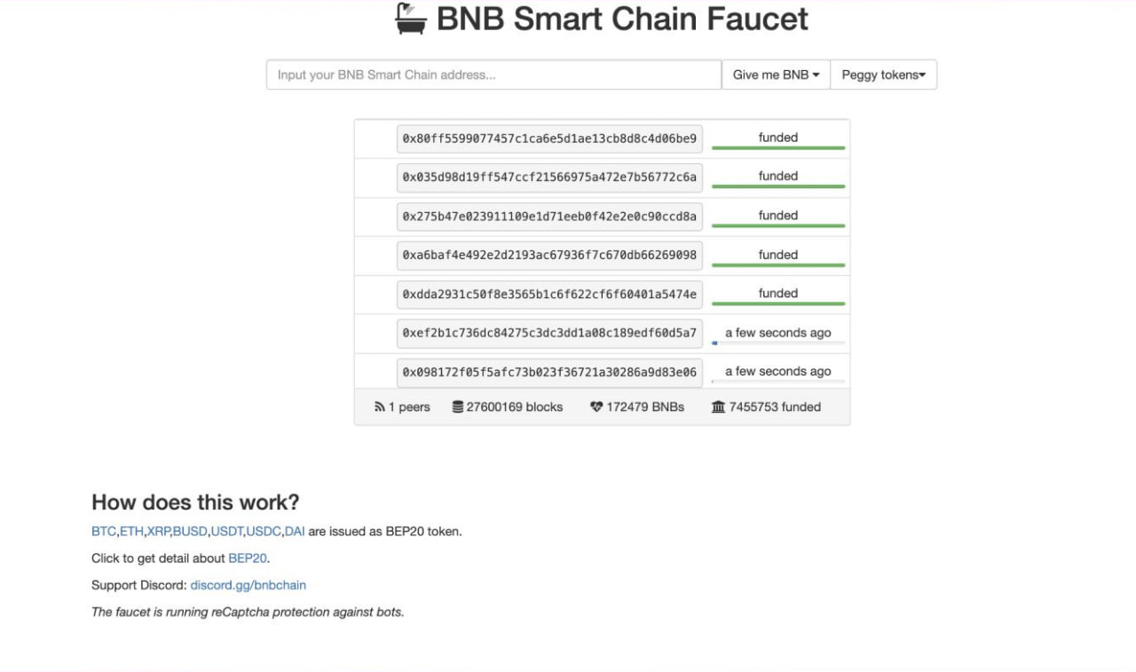 Binance faucet