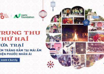 A quiet moonlit bonfire night with the kids at Thien Phuoc Nhan Ai refuge