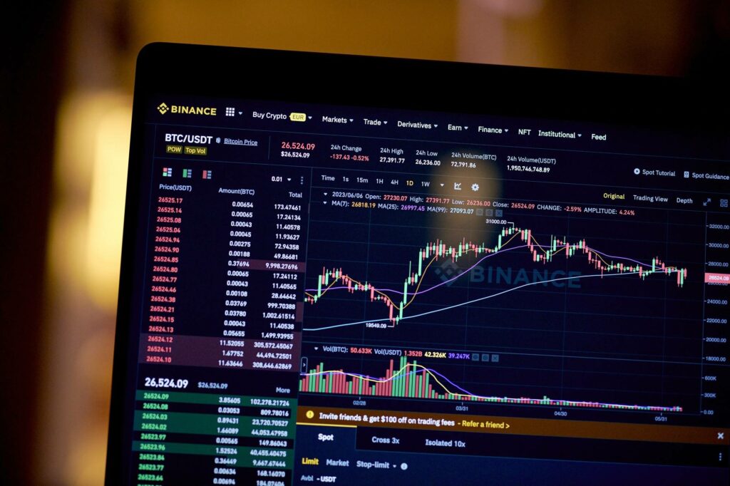 Bitcoin (BTC) trading volume on Binance has dropped by more than half