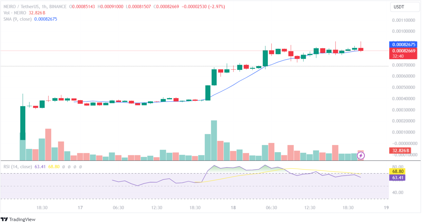 Neiro price analysis 9-18-24