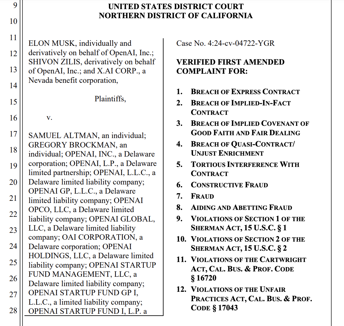 Musk OpenAI lawsuit