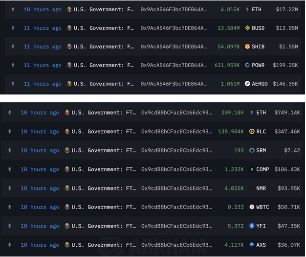 Wallet transfer transaction “0x9ac…” and “0x9cd…”