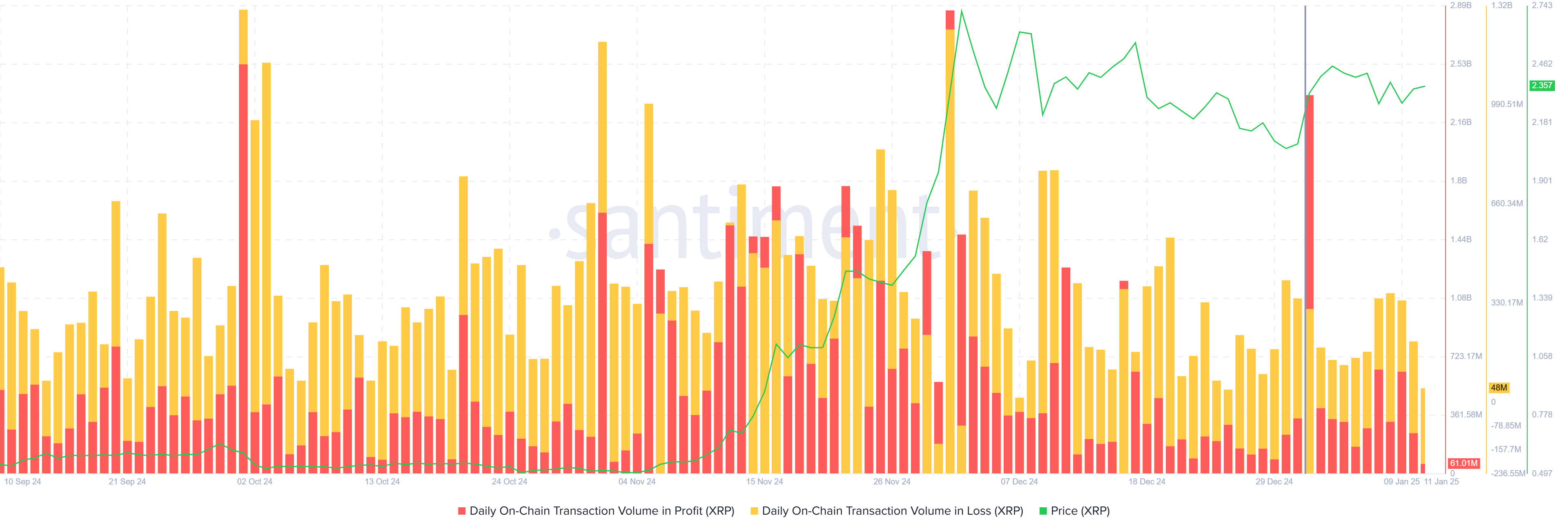 XRP Transaction Volume In Loss