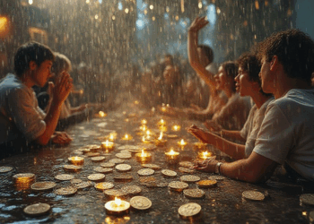 bnb coins raining celebration