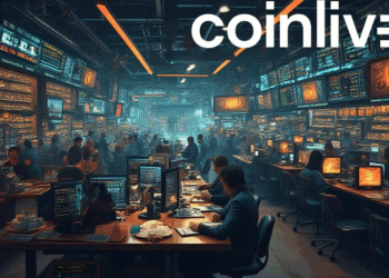 bustling crypto exchange room
