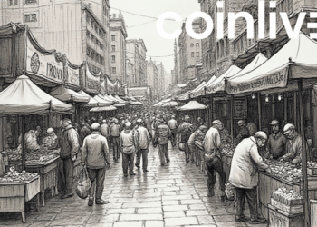 bustling stock market ink drawing