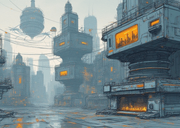 futuristic blockchain sketch