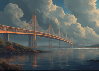 futuristic toncoin bridge art