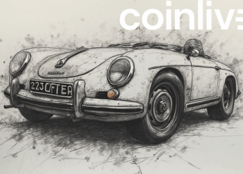 porsche emblem ink drawing