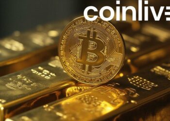 bitcoin rising above gold bars