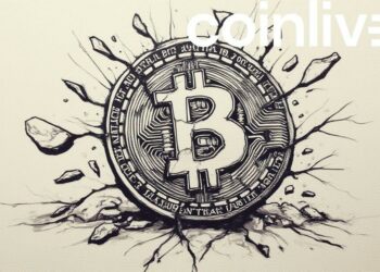 broken crypto coin ink drawing
