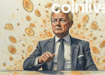 business executive bitcoin drawing