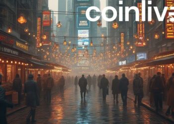 bustling crypto market scene