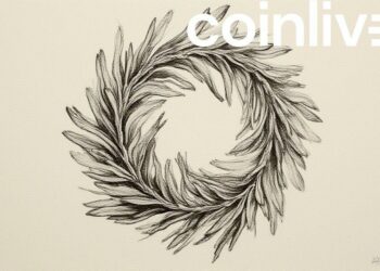 coin laurel ink drawing