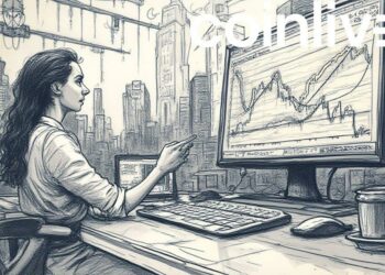 digital stock market ink drawing