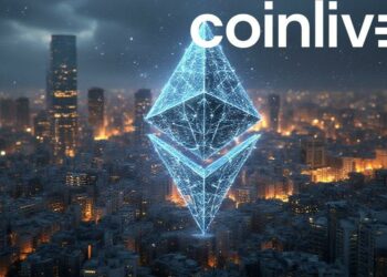 ethereum symbol energized cityscape