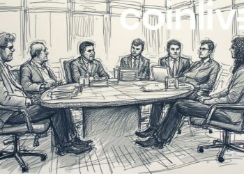 executive meeting ink drawing