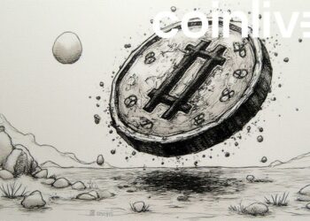 floating pi coin ink drawing