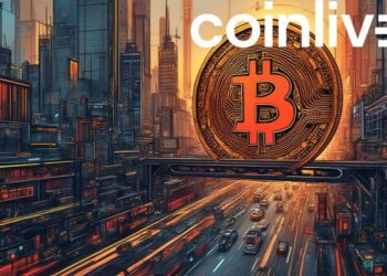 futuristic bitcoin cityscape ink